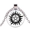 Supernatural Pentagram Devils Trap Necklace Dean Winchester Art Poster Glass Dome Pendant Supernatural TV Series Jewelry steampunk buy now online