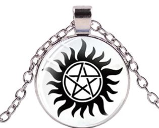 Supernatural Pentagram Devils Trap Necklace Dean Winchester Art Poster Glass Dome Pendant Supernatural TV Series Jewelry steampunk buy now online