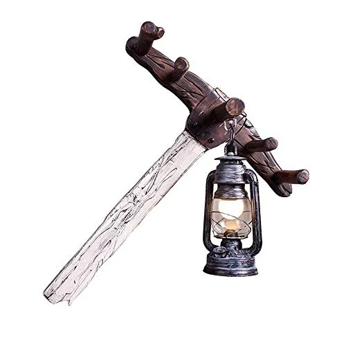 GLXLSBZ Creative Personality Nail Wall Lamp Wrought Iron Antique Classic Lantern Kerosene Lamp Retro Living Room Bedroom Restaurant Bar De(Home Lighting) steampunk buy now online