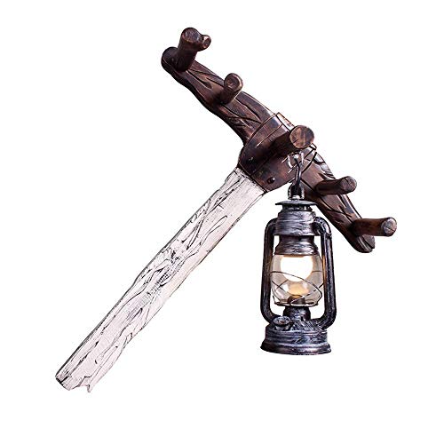 GLXLSBZ Creative Personality Nail Wall Lamp Wrought Iron Antique Classic Lantern Kerosene Lamp Retro Living Room Bedroom Restaurant Bar De(Home Lighting) steampunk buy now online