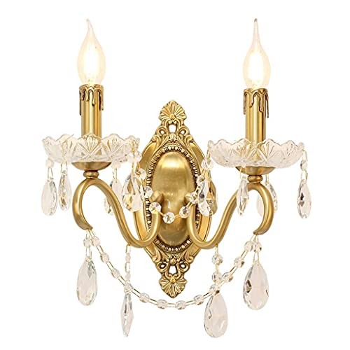 GLXLSBZ European Style Copper Crystal Decorative Candlestick Wall Lamp Indoor Living Room Bedroom Bedside Lighting Wall Lamp(Home Lighting) steampunk buy now online