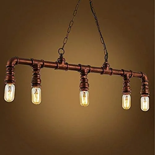 FEE-ZC 5-Lights Industrial Vintage Rustic Steampunk Iron Metal Chandelier Metal Water Pipe Retro Ceiling Pendant E27 Edison Lamp Restaurant Bar Cafe Chandelier steampunk buy now online