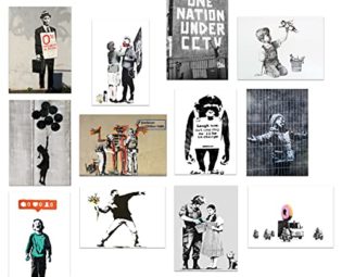 Root Shop Banksy's Artworks Wall Art Prints a 12 Piece Set of Unframed MDF- High-Resolution Photo Prints, easy to hang, with no need nails or tools, without surface damage steampunk buy now online