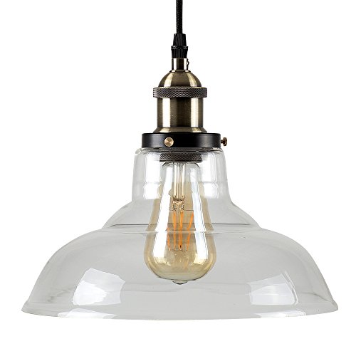 Modern Black & Gold Steampunk Effect Ceiling Pendant Light Fitting with Clear Glass Shade steampunk buy now online