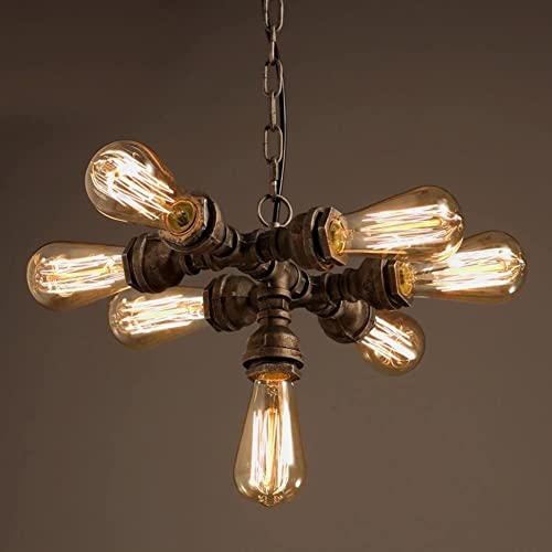 7-Lights Industrial Retro Tube Pendant Light Vintage Creative Steampunk Rustic Water Pipe Chandelier Ceiling Fitting Lights Hanging Lamp Pendant Light Lighting Perfect for Edison Elegant Metal Restaur steampunk buy now online