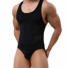 Arjen Kroos Men's Sexy Wrestling Singlet Athletic Leotard Bodysuit Briefs Underwear (AK8045-Black-New, S) steampunk buy now online