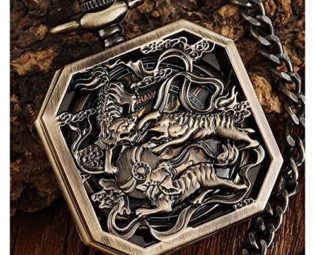 Pocket Watch Bronze Carved Hollow Unique Mechanical Pocket Watch Men Skeleton Fob Pendant Watches Steampunk Clock Clock (Color : C) steampunk buy now online