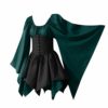 LRWEY Christmas Dress Women Medieval Cosplay Costumes Gothic Retro Long Sleeve Corset Dress Christmas Dress Green steampunk buy now online