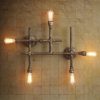 Retro Wall Light E27 Creative Rusty Color Baking Paint Iron Water Pipe Wall Lamp for Bar Cafe Loft Industrial Style Restaurant Aisle Vintage Wall Sconce steampunk buy now online