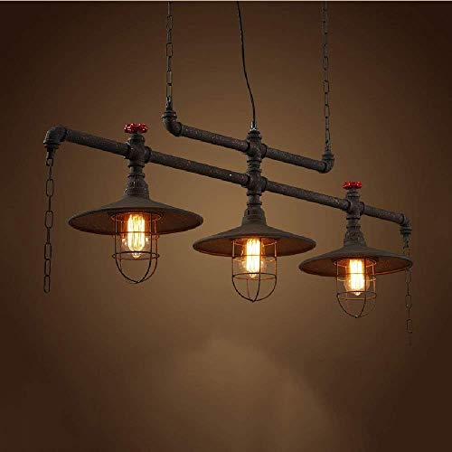 Wlnnes 3 Lights Retro Vintage Personality Bronze Metal Water Pipe Shaped Chandelier Water Pipe Chandelier Hanging Drop Pendant Lamp Holder Light Base Edison Bulb Steampunk Pipe Industrial Style steampunk buy now online
