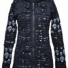 Gheri Women's Skull Printed Slashed Razor Cut Emo Gothic Ribs Hoodie Jacket Black UK 6 steampunk buy now online