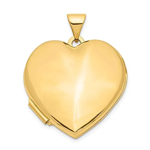 14k Yellow Gold 21mm Heart Domed Photo Pendant Charm Locket Chain Necklace That Holds Pictures Fine Jewellery For Women Gifts For Her steampunk buy now online
