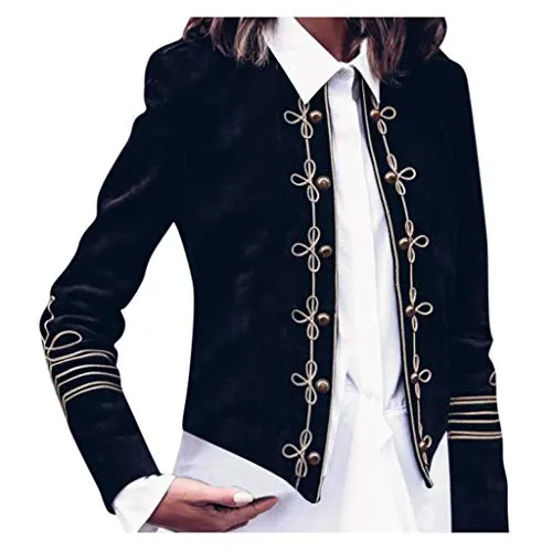 Women Plus Size Coats, Women Ladies Fashion Retro Steampunk Gothic Military Coat Jacket Top Cardigan, forJacket Womens Winter Sale (Black-XL) steampunk buy now online