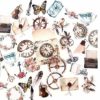 46 Pcs Vintage Ephemera Pack, Romantic Easy Self-Adhesive Plants Floral Style Decoration Note Paper Stickers for Card Stock Scrapbook Letters Notebook Card Making DIY steampunk buy now online