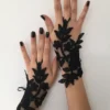 Black lace glove french lace bridal gloves, halloween fingerless gloves black glove burlesque glove guantes steampunk glove goth wedding by WeddingBarefoot steampunk buy now online