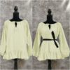 Cream Long Sleeved Renaissance Peasant Cotton Gauze Chemise Shirt Costume Blouse Pirate Medieval Peasant Top Steampunk Bell Sleeve Off (15) by shreeharicolours steampunk buy now online