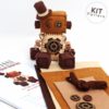 DIY Steampunk Robot Felt Kit - Sew Your Own Robot Plush - Includes Pattern and Supplies - Top Hat and Gears by GinnyPenny steampunk buy now online