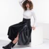 Gothic Leather Skirt, Maxi Wrap Skirt, Long Steampunk Skirt, Black Cosplay Skirt, High Waisted Skirt by Fraktura steampunk buy now online