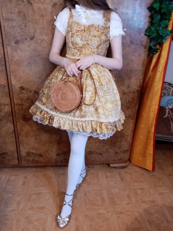 Lolita Amber JSK by Viviana Iris Kawaii Jfashion Fairy Kei Classic Lolita Country Lolita Dress Steampunk by VivianaIrisFashions steampunk buy now online
