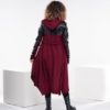 Long Sweater Coat, Hooded Leather Cloak, Wool Cape Coat, Cyberpunk Clothing by Fraktura steampunk buy now online