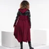 Long Sweater Coat, Hooded Leather Cloak, Wool Cape Coat, Cyberpunk Clothing by Fraktura steampunk buy now online