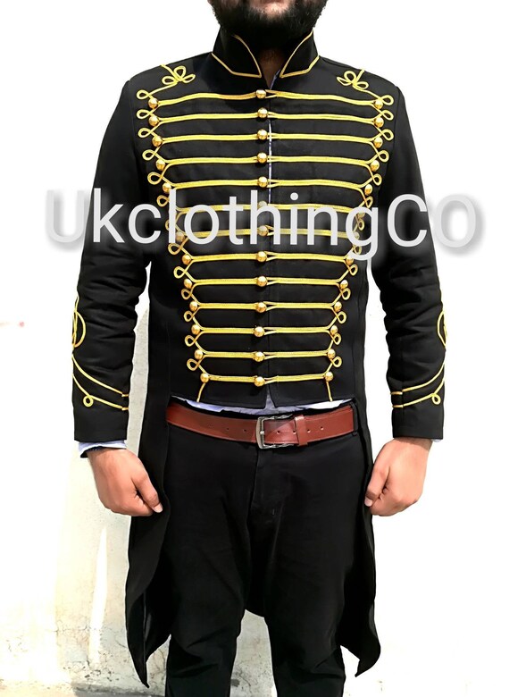 Mens Steampunk Military Gothic Coat Style Officer Hussar Jacket by UkclothingCO steampunk buy now online