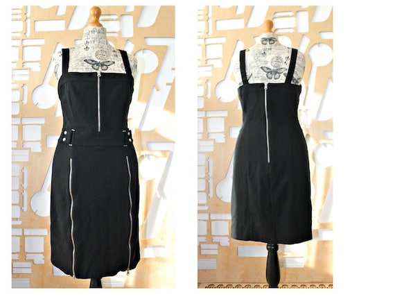 Steampunk Sleeveless dress Strap dress Festival Steampunk dress Little black dress Zipper dress Mini dress Boho Hippie Military Grunge Goth by StylishAgain steampunk buy now online