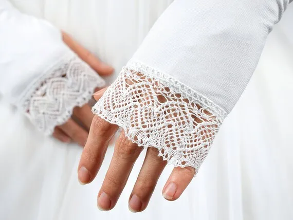 White arm wrist warmers fingerless gloves wedding bridal elbow lace gloves by RitaMarlin steampunk buy now online White arm wrist warmers fingerless gloves wedding bridal elbow lace gloves by RitaMarlin steampunk buy now online