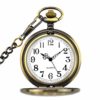 BestFire Pocket Watch Vintage Quartz Pocket Watch Classical Sculptured Fob Pocket Watch with Short Chain for Men Women - Gift for Birthday Anniversary Day Christmas Fathers Day (Bronze) steampunk buy now online