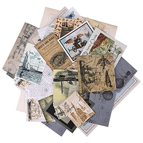 Scrapbooking Stickers,36 Pcs Vintage Scrapbooking DIY Stickers Pack Vintage Washi Sticker Set Ephemera Pack Washi Paper Stickers Set Vintage Sticker Set for Craft Notebook Album Gift Packing Specimen steampunk buy now online