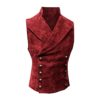WANGSHE Men's Autumn and Winter Vintage Tailcoat Vests Collar Button Formal Wedding Photo Shoot Vest Suit Waistcoat Red steampunk buy now online