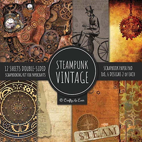 Vintage Steampunk Scrapbook Paper Pad 8x8 Scrapbooking Kit for Papercrafts, Cardmaking, DIY Crafts, Old Retrofuturistic Theme, Vintage Design steampunk buy now online