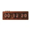 JDKC- IN-12 Retro Vacuum Nixie Tube Clock, 6 Tubes Vintage Clock, Punk Digital Desk Clock, Desktop Creative Ornaments, Wooden Desk Nixie Tube Clock, USB Type-C Powered (Color : Safflower pear) steampunk buy now online