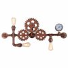 Rustic Wall Sconce Edison Light Sources Retro Steampunk Wrought Iron Vintage with Pressure Gauge 3 Heads Gear Wall Lamp for Bar Restaurant Bedroom steampunk buy now online