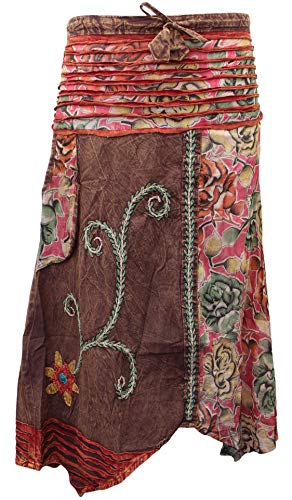 SHOPOHOLIC FASHION Floaty Skirt Hippie Boho, Brown steampunk buy now online