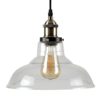 Modern Black & Gold Steampunk Effect Ceiling Pendant Light Fitting with Clear Glass Shade - Complete with a 4w LED Filament Bulb [2700K Warm White] steampunk buy now online