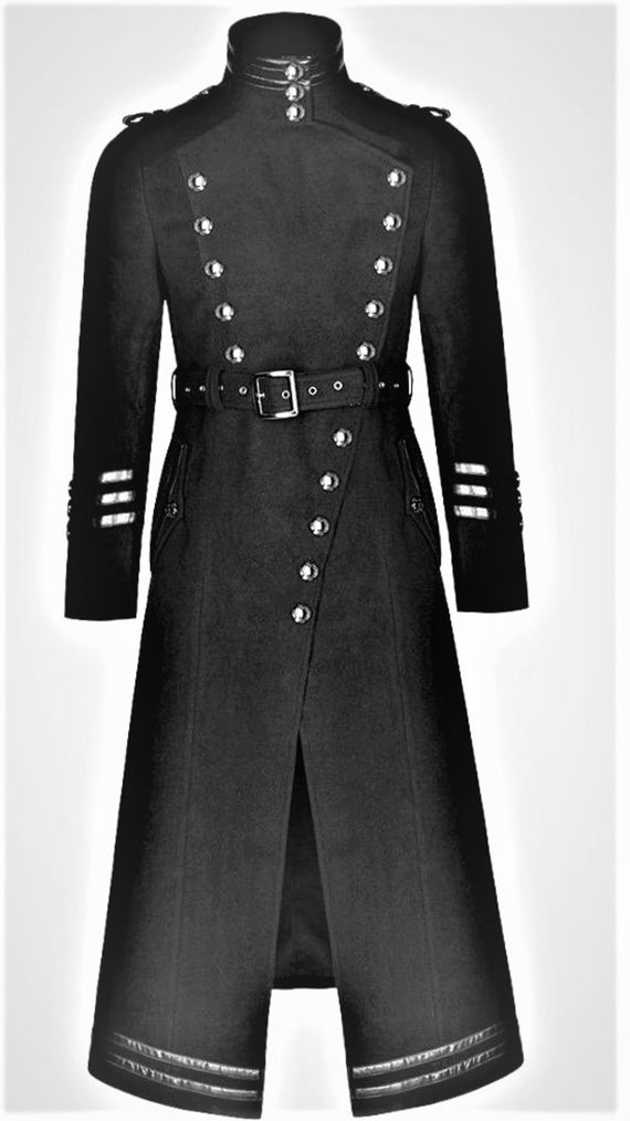 Jacket Vintage Doctor Gothic Punk Men Jacket Coat Steampunk Vintage Cosplay by SASLeatherStore steampunk buy now online