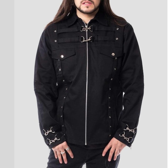 Mens Gothic Steampunk Jacket, Black gothic jacket, gothic jackets for men, heavy gothic clothing, jacket for men by DesignerdressStore steampunk buy now online