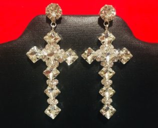 Statement Cross Faux Crystal Lightweight Earrings,Crucifix,Religious,Geometric,Dangle,Vintage Art Deco Baroque Style,Gothic,Goth,Punk,Grunge by TheSparkleBoxUK steampunk buy now online