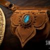 Waist Bag - Leather Utility Belt - Festival Belt with LABRADORITE Stone <Model: KUSHA> Suede Leather HANDMADE by SiboYanke www.siboyanke.com by SiboYanke steampunk buy now online