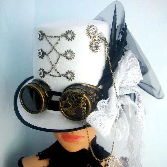White Mens Top Hat,Gentleman Hat Goethe Noble Steampunk Hat,Festival Party Vintage Party Hat,Masquerade Accessories by mostalk steampunk buy now online White Mens Top Hat,Gentleman Hat Goethe Noble Steampunk Hat,Festival Party Vintage Party Hat,Masquerade Accessories by mostalk steampunk buy now online