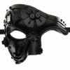 Steampunk Metal Cyborg Venetian Mask,Black Masquerade Mask For Halloween Costume Party/Phantom Of The Opera/Mardi Gras Ball steampunk buy now online