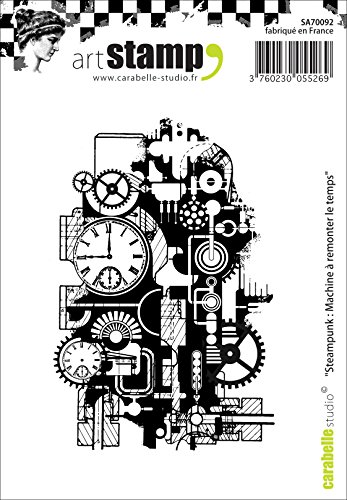 Carabelle Studio A7 Cling Stamp-Steampunk Machine Back in Time, Rubber, White/Transparent steampunk buy now online