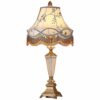 Desk Lamp High-End Luxury Bedroom Warm Bedside Lamp Handmade Light Blue Fabric Shade with Pendant Decoration K9 Crystal Body Zinc Alloy Base Table Lamp with Button Switch E27 Socket steampunk buy now online