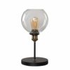 Industrial Steampunk Style Black and Gold Table Lamp with a Clear Glass Globe Shade - Complete with a 4w LED Filament Bulb [2700K Warm White] steampunk buy now online