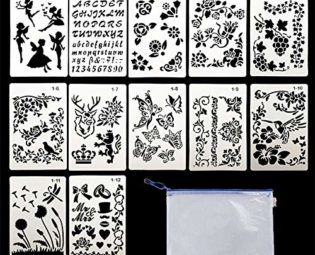 12 PCS Drawing Painting Stencils, Craft Stencils Reusable Graphic Stencils Plastic Stencils Shapes Laser Cut Painting Tile Stencil for Diary Scrapbook DIY Craft steampunk buy now online
