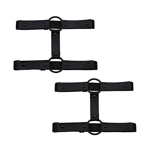 alisikee 2pcs Adjustable Faux Leather Leg Garter Belt, 2 Rows Elastic Punk Thigh Garter for Ladies Black steampunk buy now online