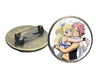 Fairy Tail Anime Collection Brooches Otaku Gift Cartoon Art Poster Glass Dome Metal Pins for Scarf Backpack Collar Jewelry steampunk buy now online