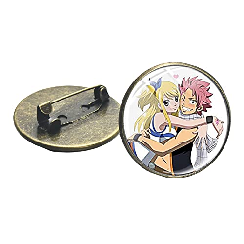 Fairy Tail Anime Collection Brooches Otaku Gift Cartoon Art Poster Glass Dome Metal Pins for Scarf Backpack Collar Jewelry steampunk buy now online