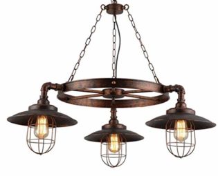Light Lamp 3 Lights Chandelier Loft Bar Chandelier Retro Iron Round Cage Water Pipe Hanging Lamp Industrial Steampunk Ming Chandelier Living Room Dining Room Bedroom Study Ceiling Lighting E27 steampunk buy now online